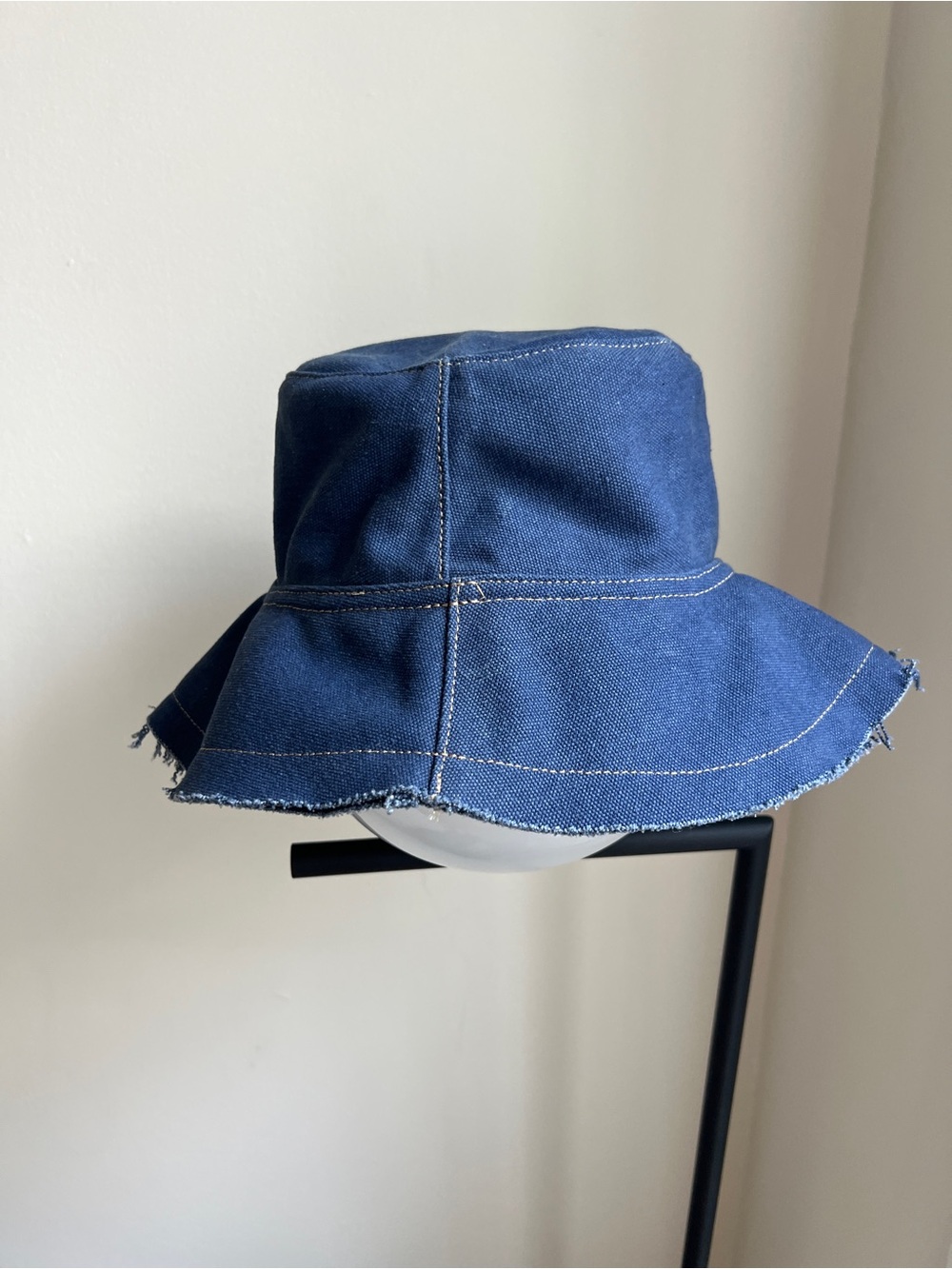 Denim Frayed Edge Bucket Hat - Picture 4 of 6